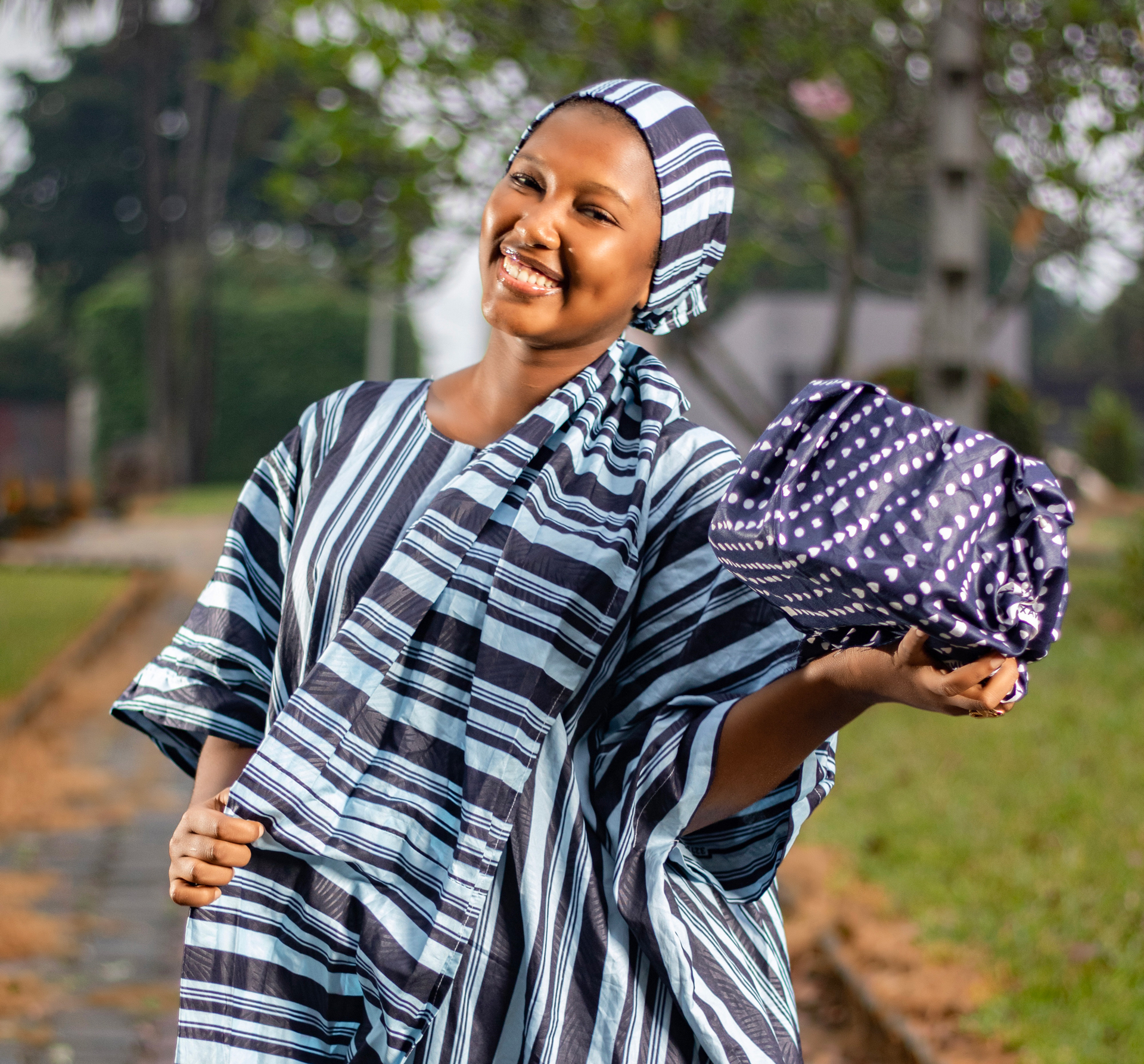friendly-african-woman-with-product image Image